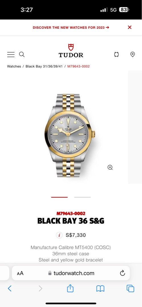 Tudor （帝驼）Black Bay 36 Classic, Luxury, Watches on Carousell