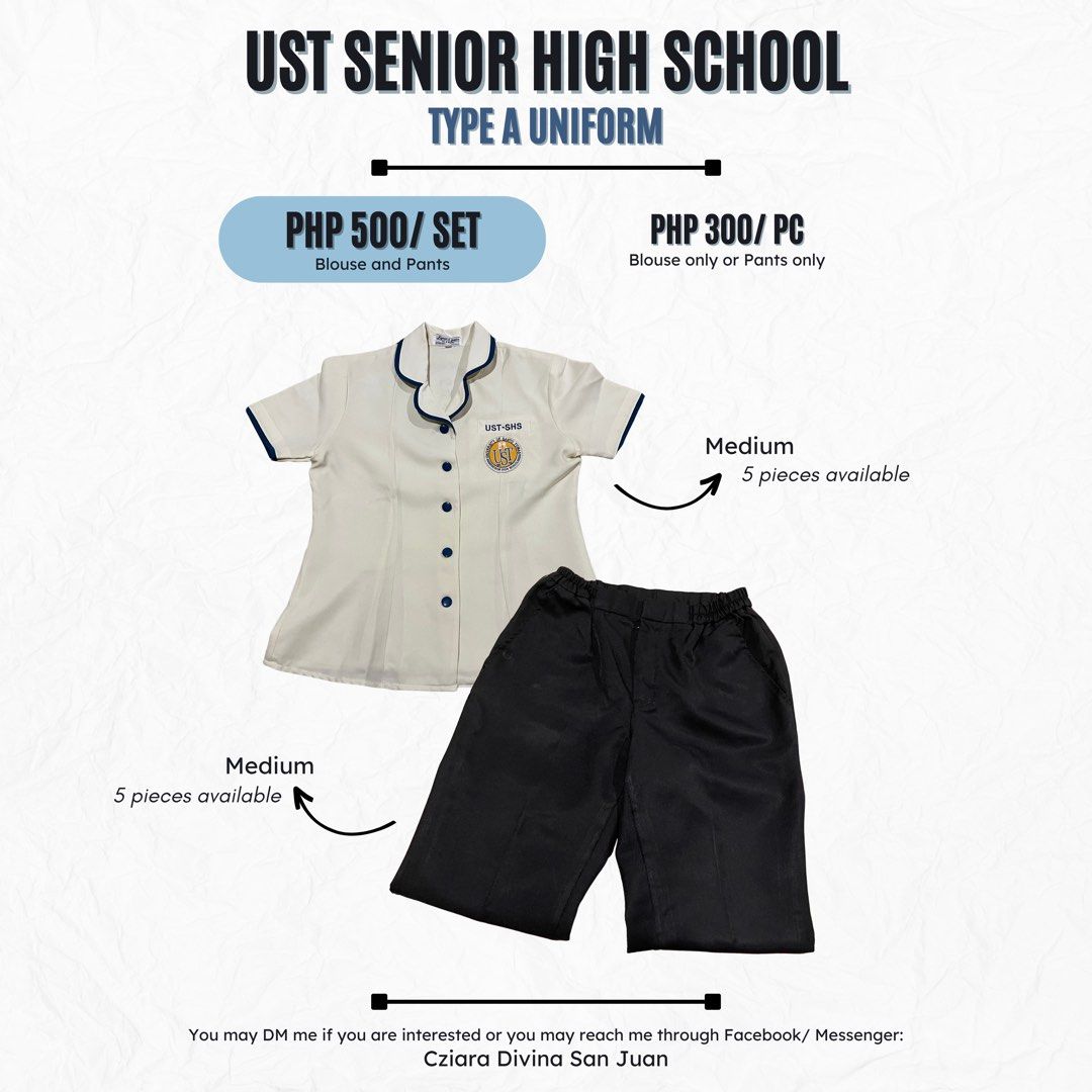 UST SHS Type A Uniform, Women's Fashion, Tops, Blouses on Carousell