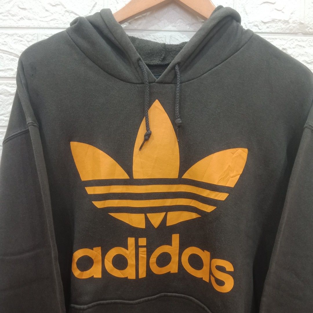 Adidas Trefoil Adidas Gold And Grey Hoodie Adidas Originals Gray