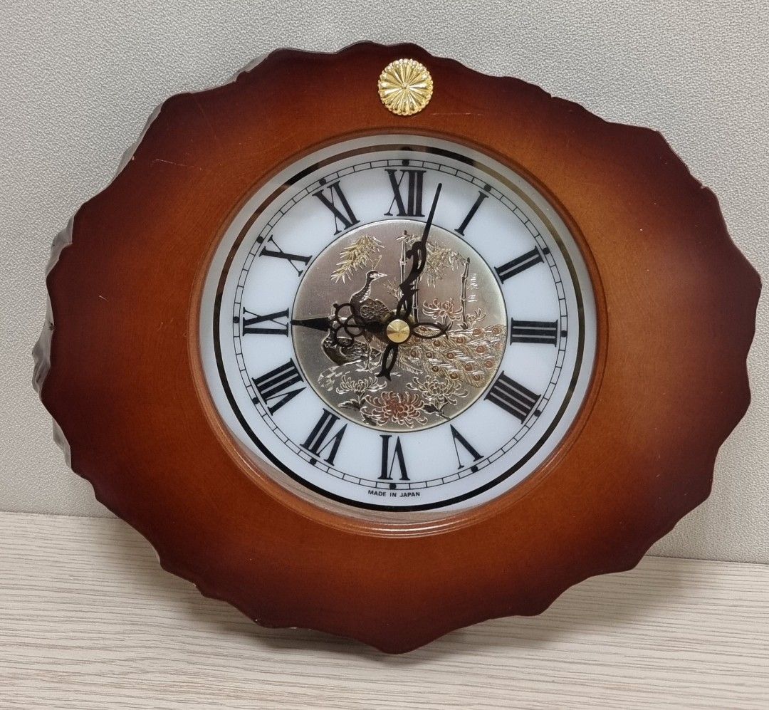 Vintage Wooden Clock Nisshin Clock Ind. Co. Ltd, Furniture & Home