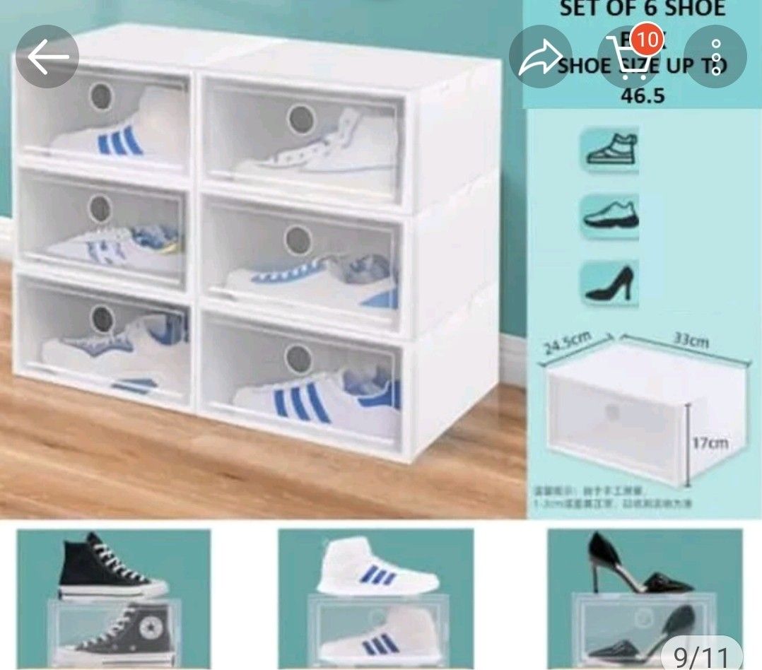 White shoe top storage box