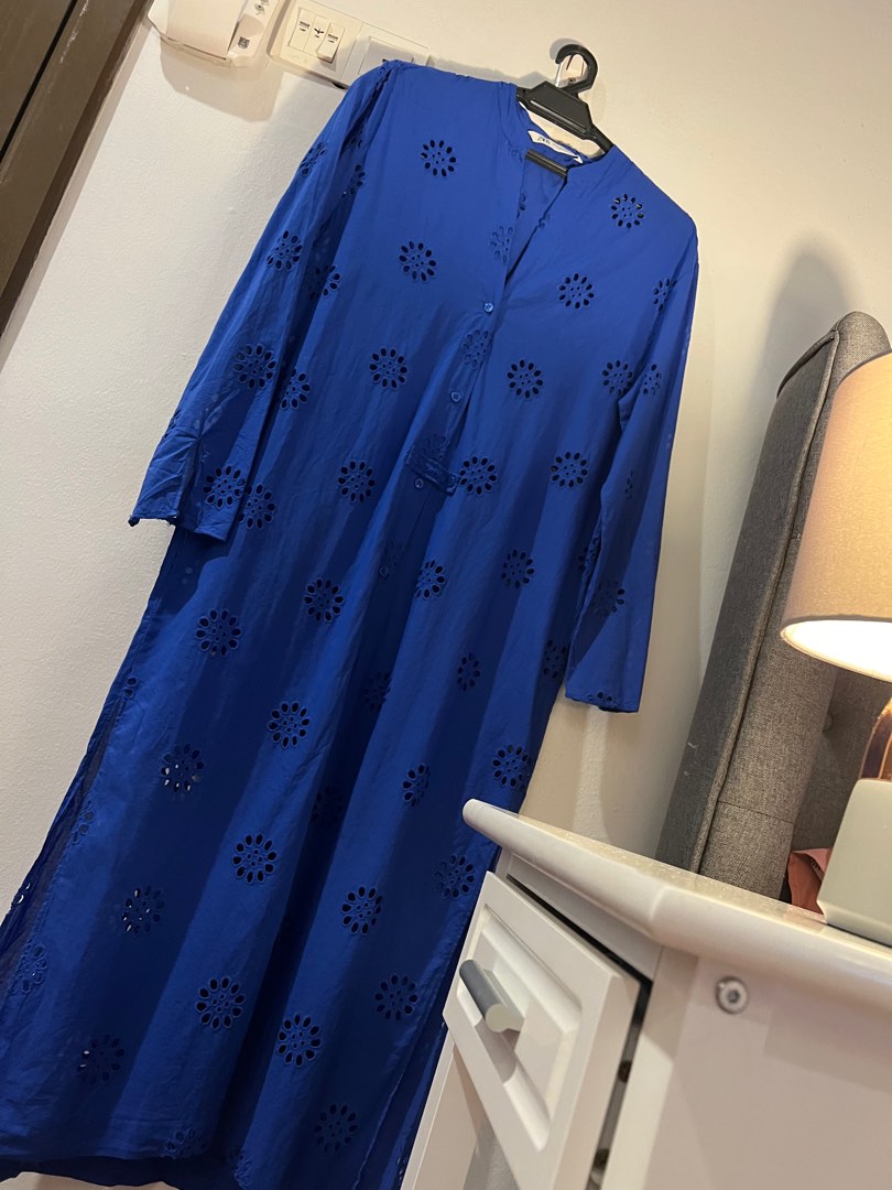 Zara blue dress top 2019