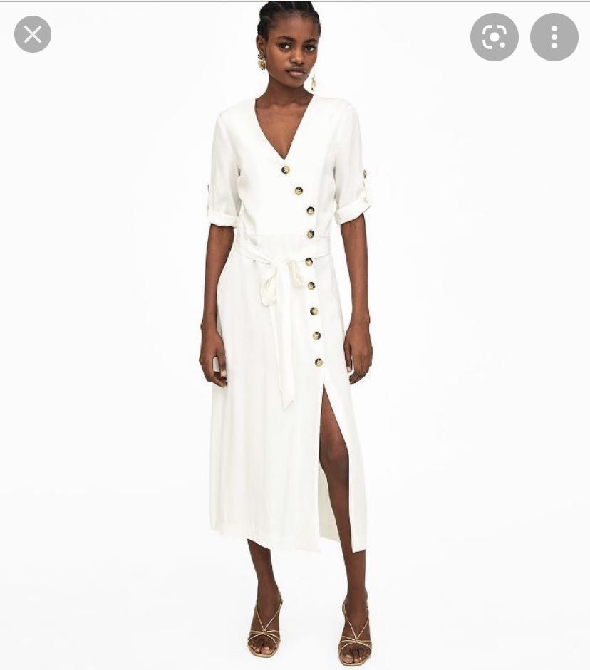 Zara button midi dress 2025