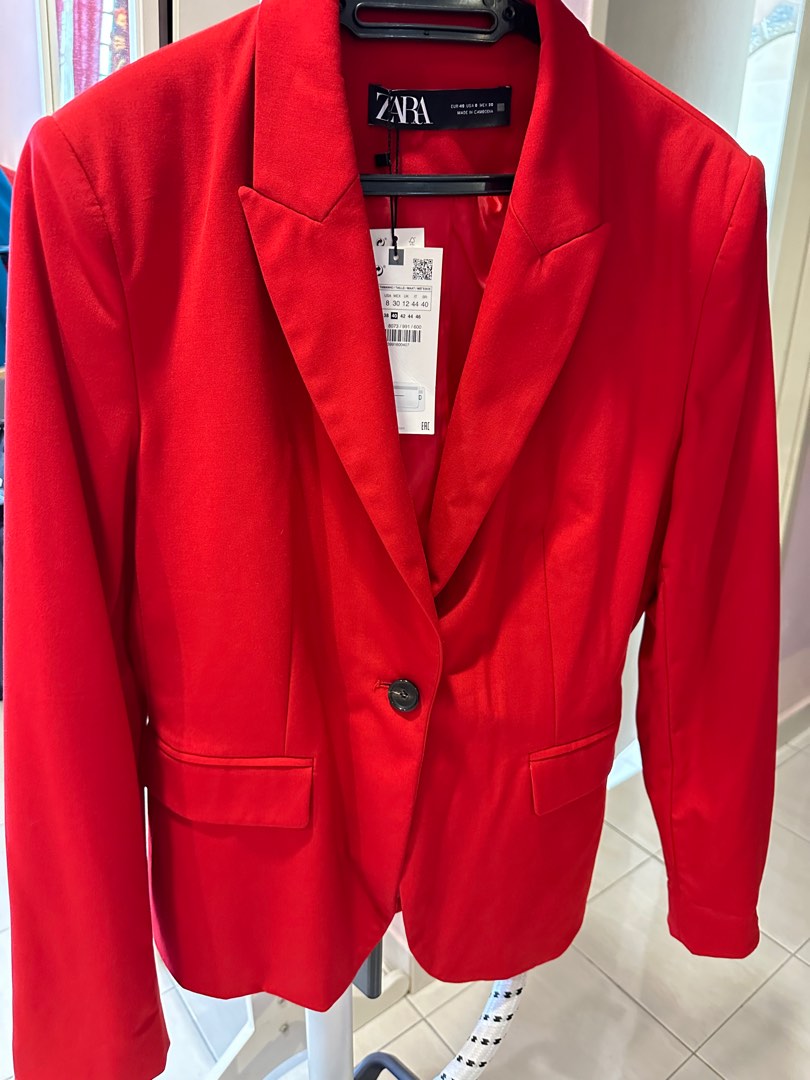 Zara red jacket womens 2025