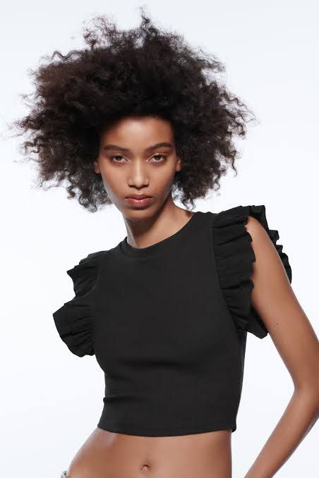 Zara Sleeveless Top with Ruffles Women s Fashion Tops
