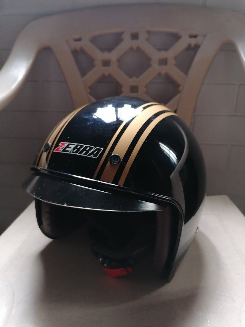 Zebra Retro Helmet Half Face XL Motorbikes Motorbike Parts