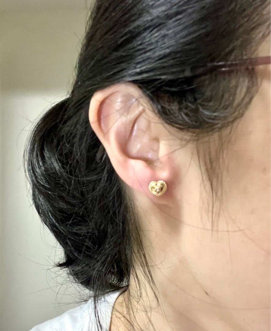 18k small heart earrings 10112 Women s Fashion Jewelry
