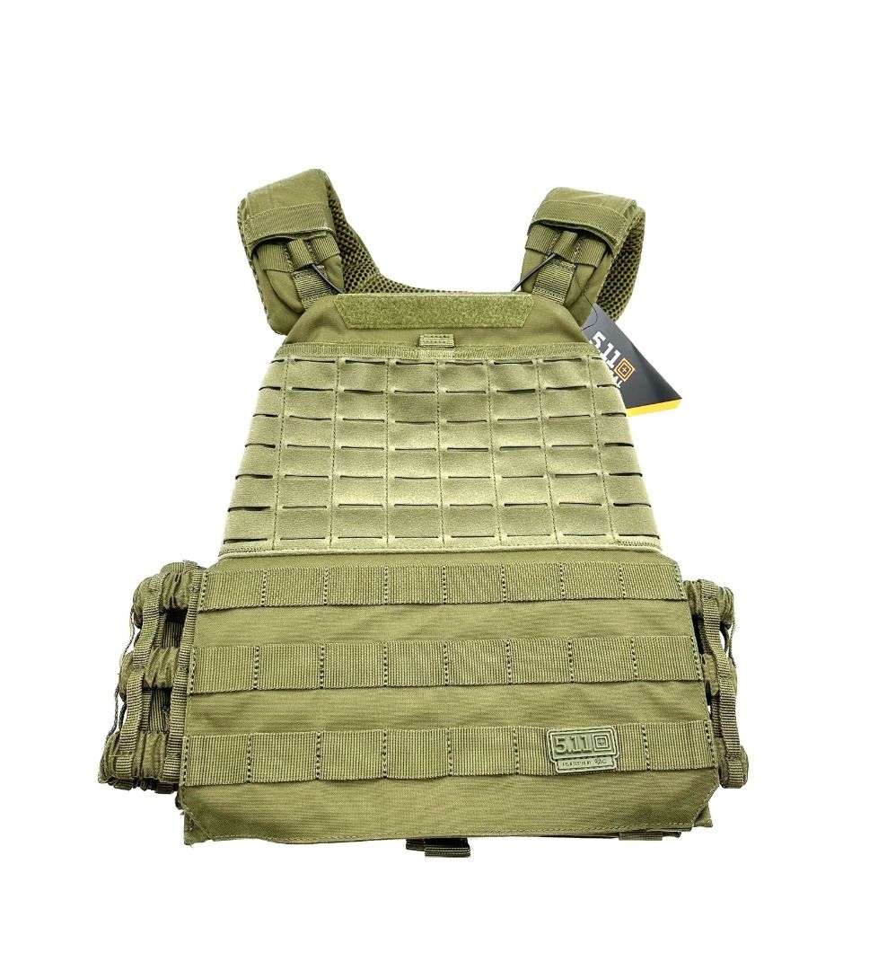 5.11 Tactical Original TacTec Plate Carrier Ranger Green with 2 (8.75lbs) Weight Plates