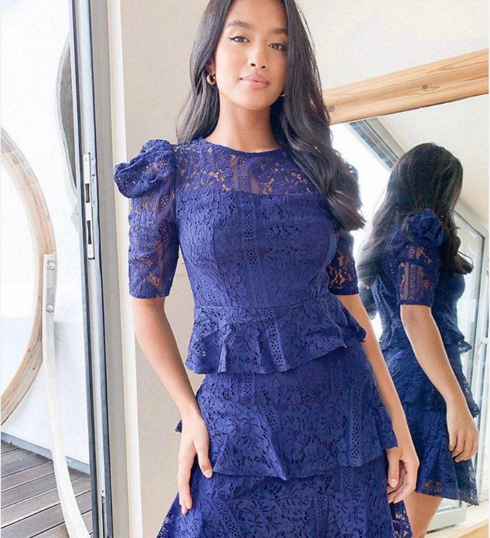 Little mistress best sale blue lace dress