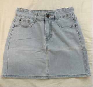 二手衫 女裝 淺藍色 A字裙 牛仔短裙 denim skirt64210292025858110