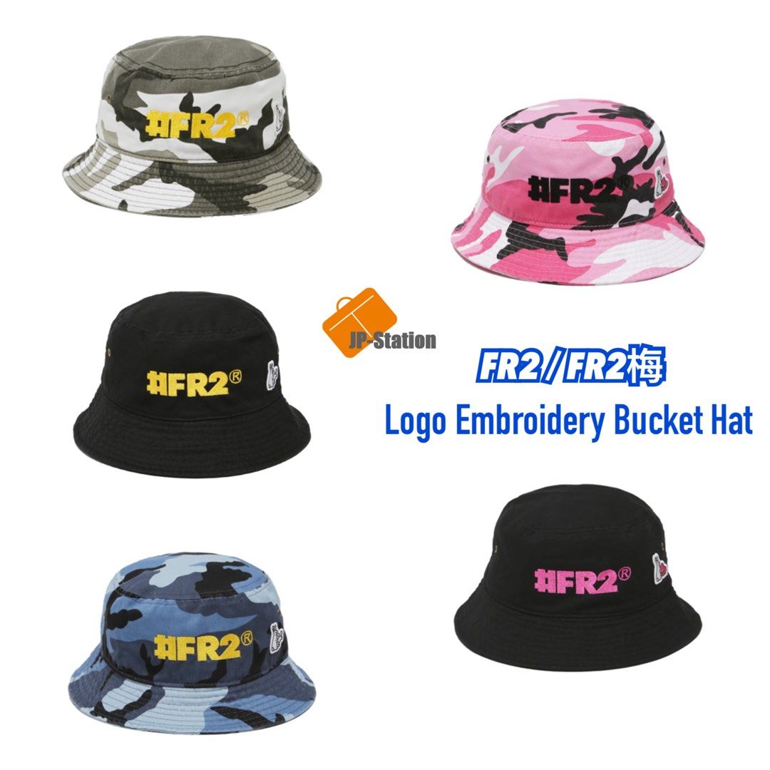 日本代購FR2 / FR2梅新作🇯🇵 刺繡字Logo Embroidery Bucket Hat, 運動 
