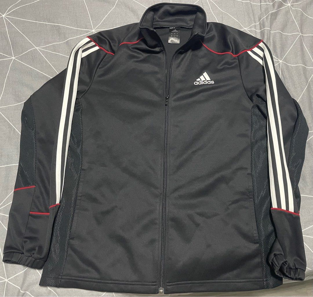 Red and black adidas windbreaker best sale
