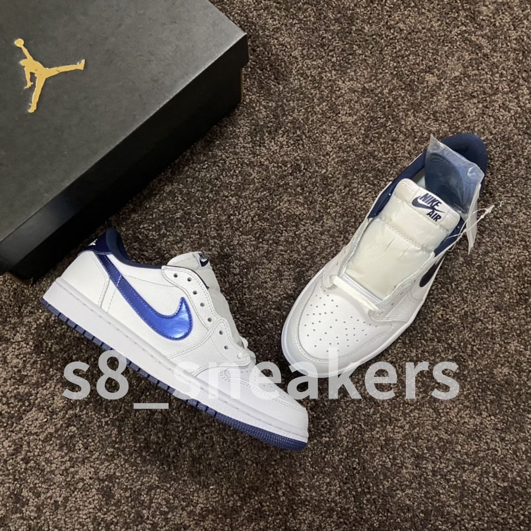 AJ1 Air Jordan 1 Low Metallic Blue Carousell