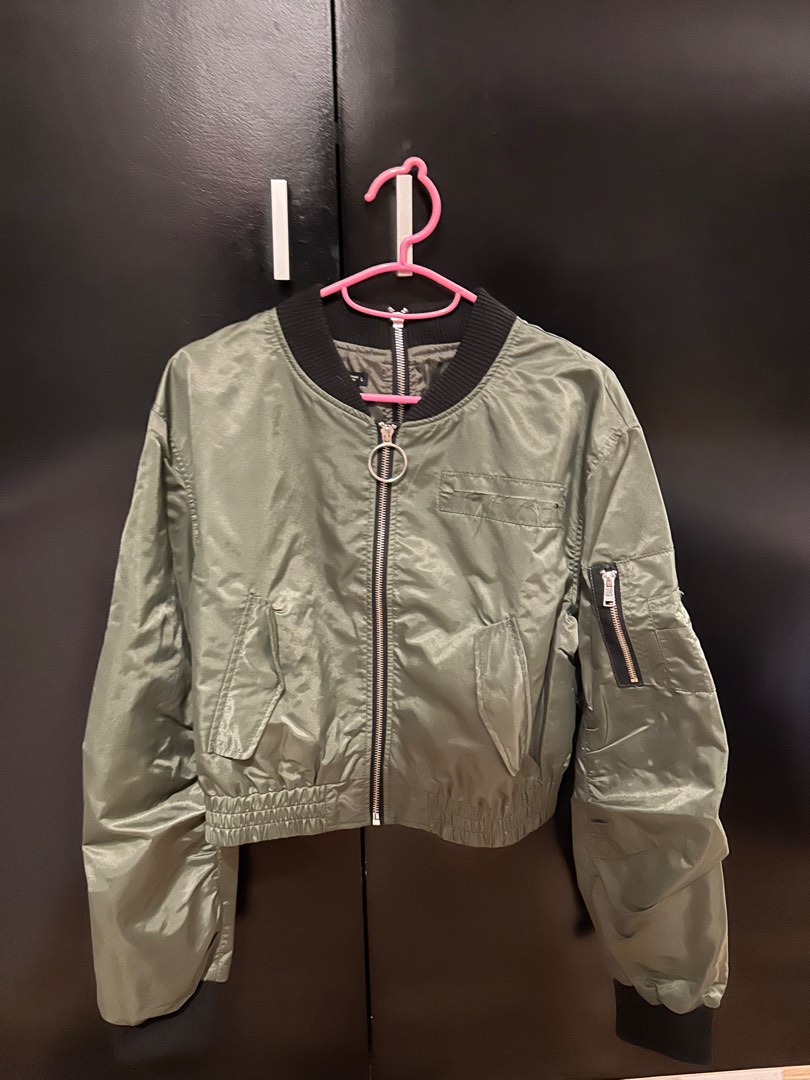 Army Green Bomber Jacket on Carousell