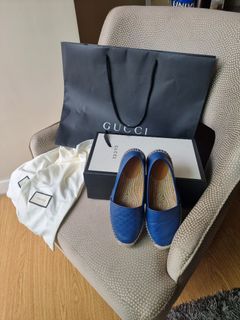 Auth Gucci microguccissima espadrille in Caspian Us 35/5