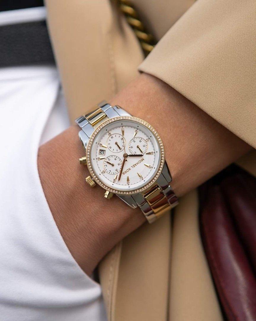 MICHAEL KORS Ritz Silver Gold Glitz マイケルコース シルバー