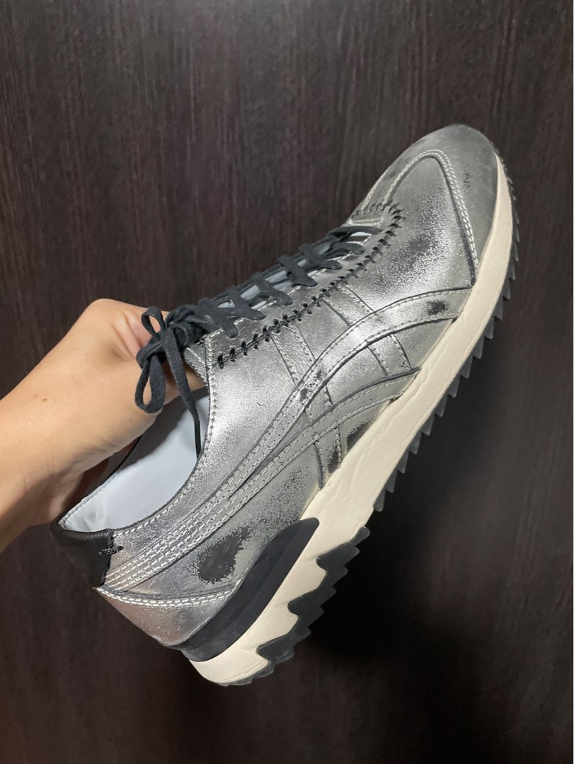 Authentic Onitsuka Tiger Limited Edition Silver Black Leather Sneakers ...