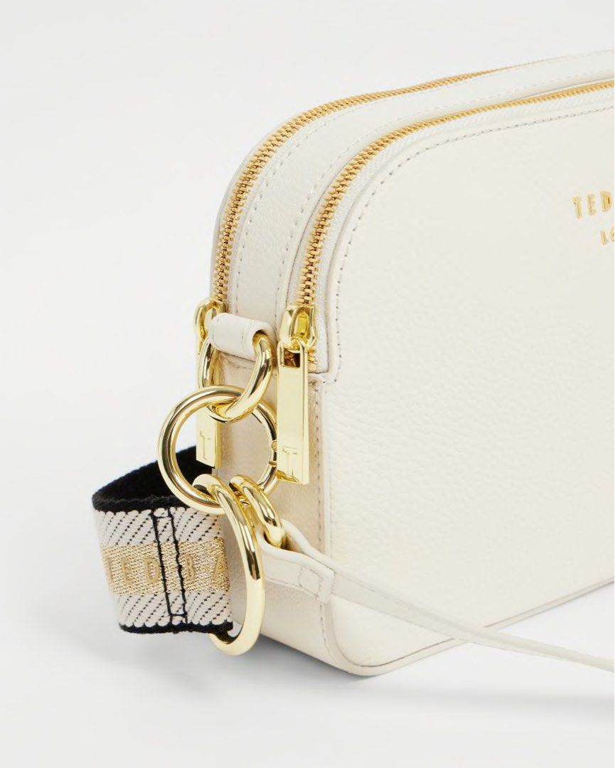Authentic Ted Baker Amerrah Leather bing Strap Camera Bag in Ivory