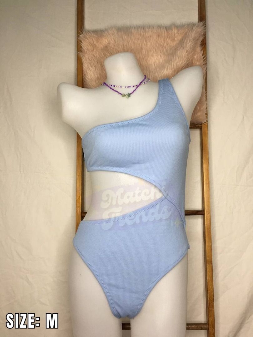 BABY BLUE ONE PIECE ONE SIDE SWIMSUIT, Women's Fashion, Swimwear