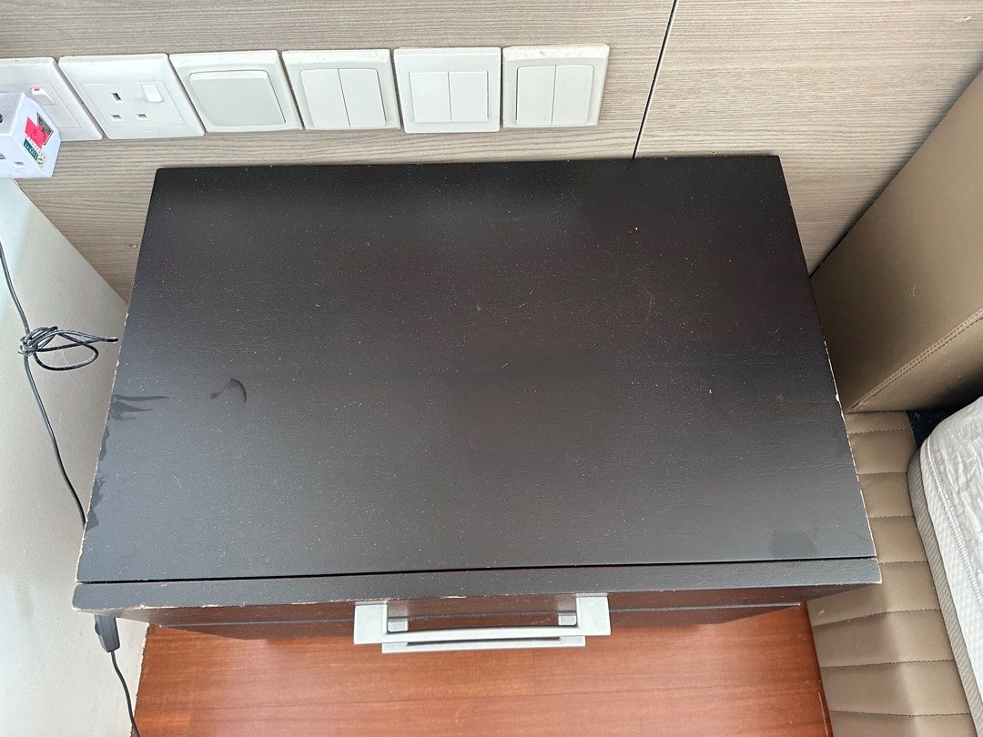Bedside Table (Category: Tables & Sets) located in Singapore. Submitted by dcsc10 (Listing ID 1239515006, Image 2). Description: 2 x side table. Black and classic. Big space for the 2 drawers. .