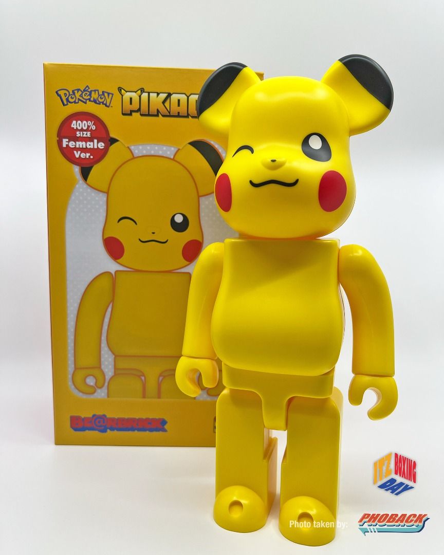 BE@RBRICK POKEMON PIKACHU FEMALE VER 400% 比卡超, 興趣及遊戲, 玩具