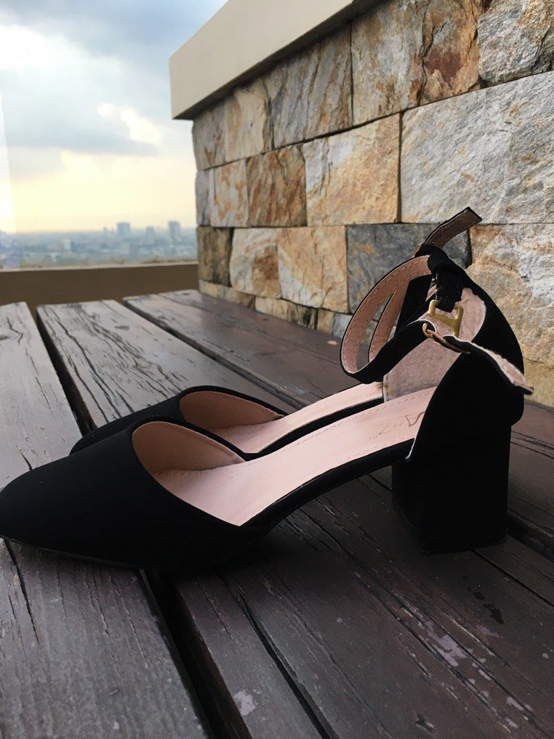 Black 2 inch block heels clearance