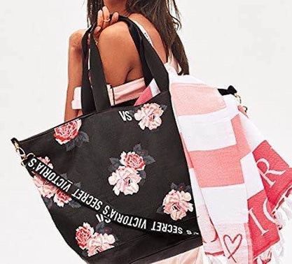 BNIB NEW VICTORIA SECRET PINK ROSE FLORAL TOTE BAG RARE TOTE Women s Fashion Bags Wallets Tote Bags on Carousell