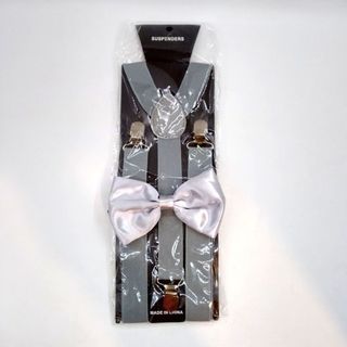 Bowtie suspenders grey