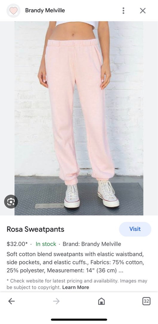 Brandy Melville Rosa Sweatpants Women s Fashion Bottoms Other
