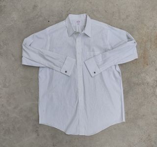 Brooks Brothers French Cuffs/ Double Cuffs Pin Striped White Dress Shirt