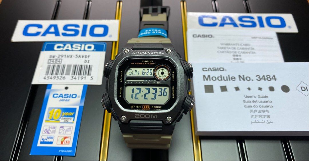 Casio Illuminator DW-291HX-5A Digital Quartz Watch DW291HX-5A Sand ...