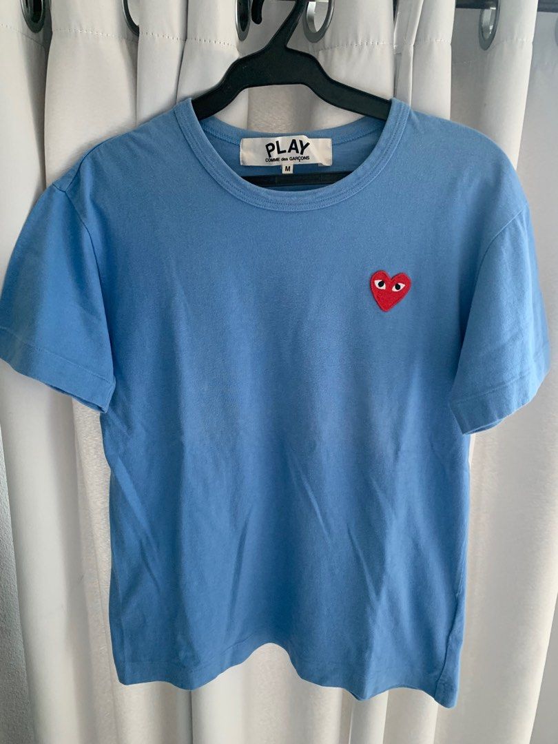Cdg light blue best sale shirt