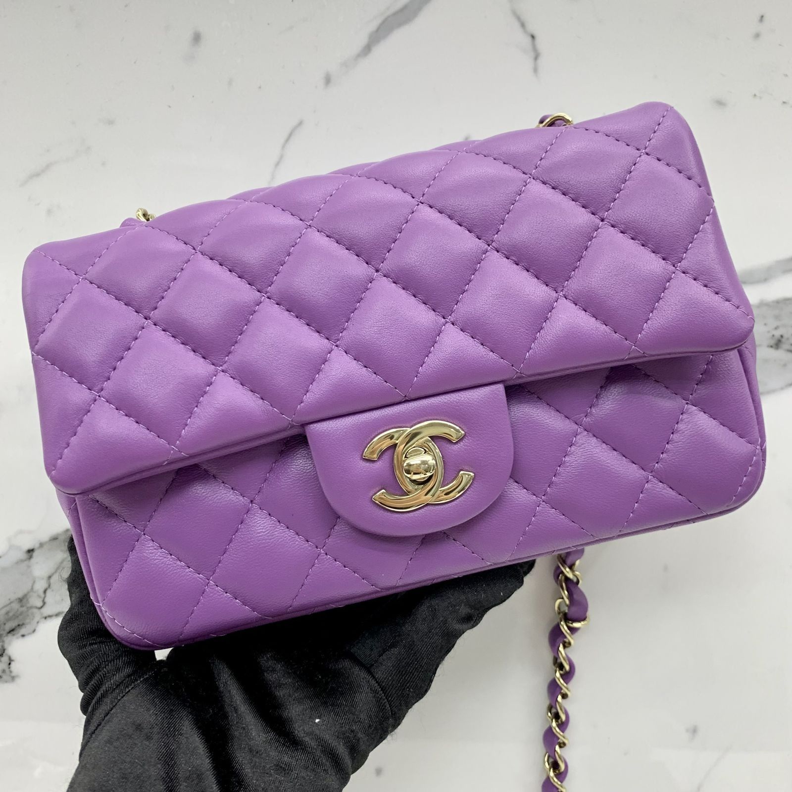 Purple chanel bag outlet