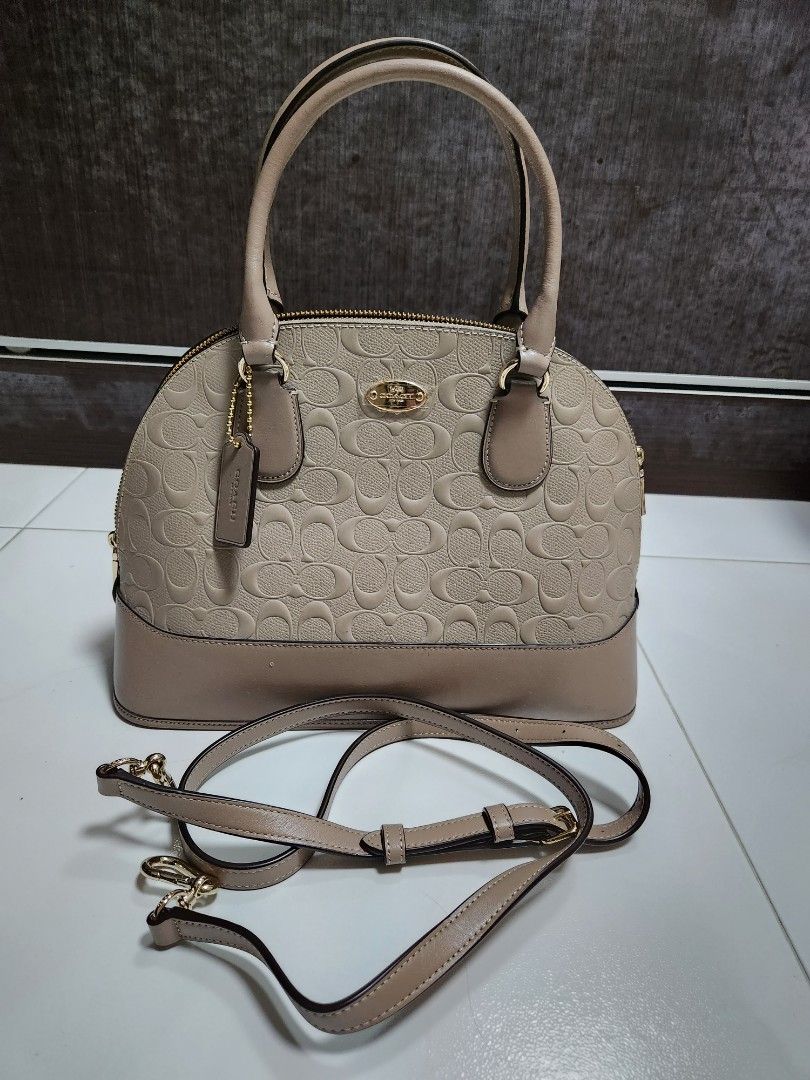 COACH Signature Debossed Patent Leather Sierra Satchel Bag 12.12sale