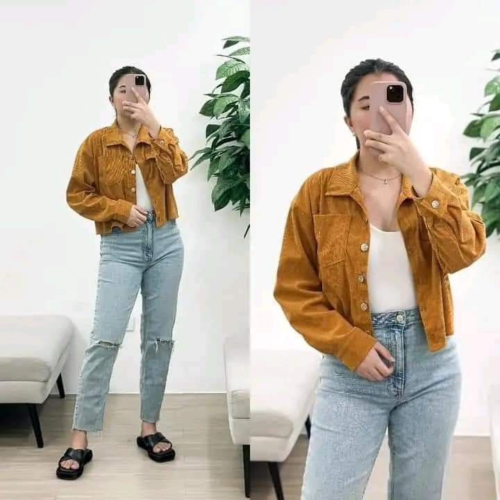 Corduroy jacket cropped hot sale