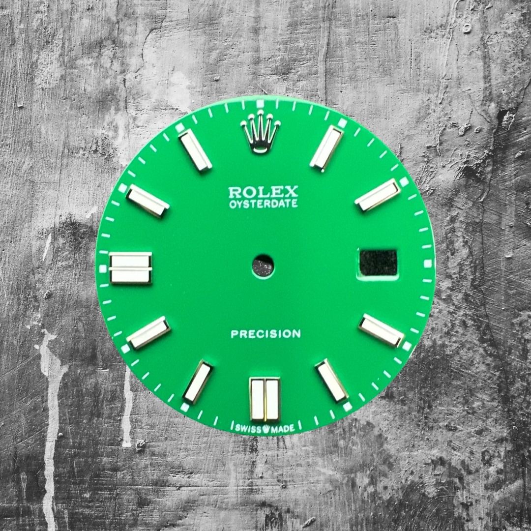 Custom Lumed Candy Pink Green Tiffany 6694 Rolex Oysterdate Precision Dial for Cal 1225 International Buyer www.chrono65