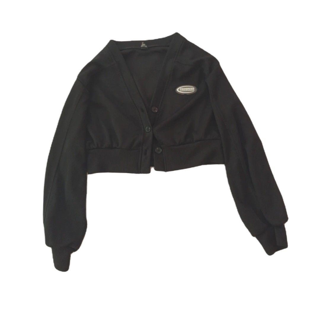 Black Cropped Jacket - Women's