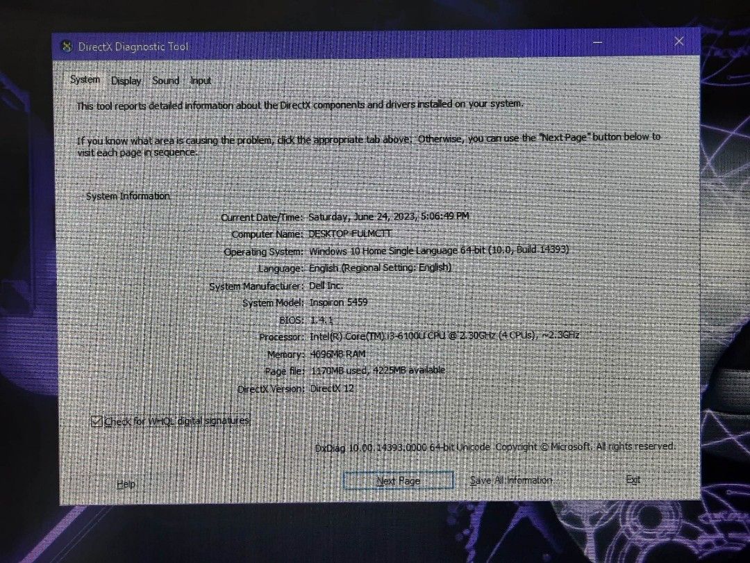 Dell Inspiron 5459 Intel Core i3-6100U 6th Gen 4GB Ram DDR3L Upgradable ...