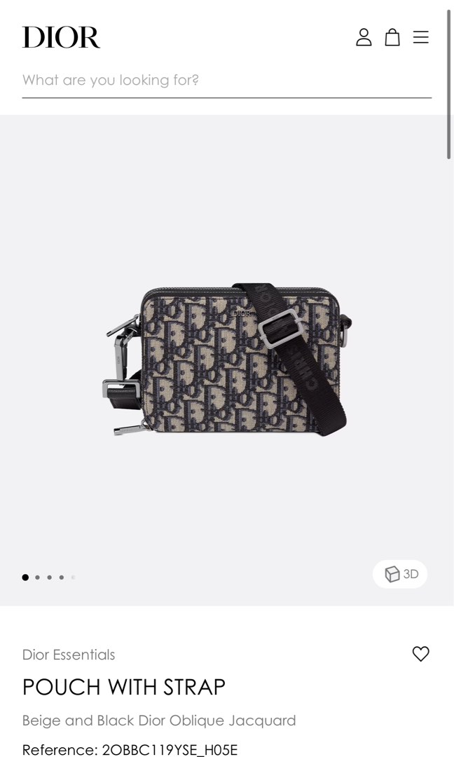 Dior Pouch and Strap Beige and Black Dior Oblique Jacquard Luxury