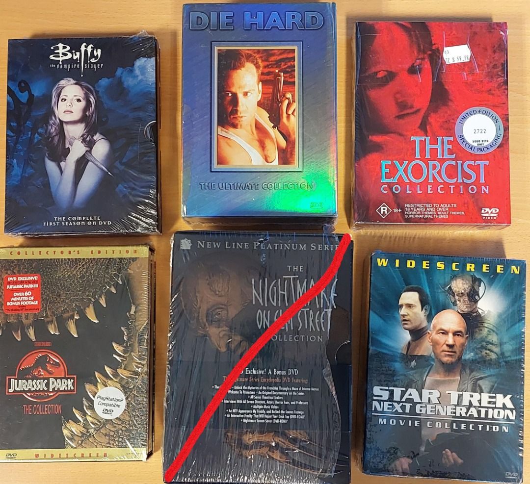 DVD Box Sets - Buffy, Die Hard, Exorcist, Jurassic, Nightmare on