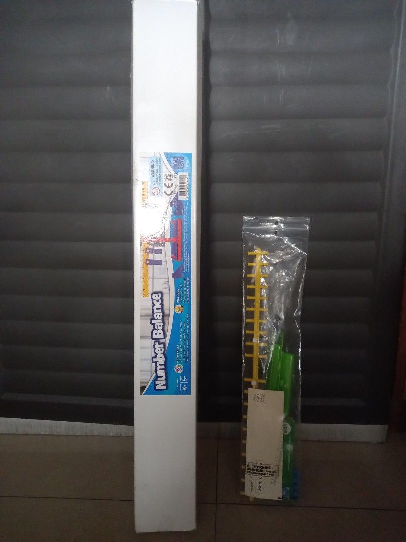 Educational Insights Big Number Balance for Learning Math (Category: Educational & Learning Toys) located in Caloocan City. Submitted by colorsandcrafts (Listing ID 1239340880, Image 3). Description: PRICE AS POSTED Dimensions: L 65cm, H 24 cm W 7.5 cm Weights weigh 10 g each. 20 weights included in the set. You can hang the weights on front and back of the balance. Complete parts. With manual and box. Imported Payment can be made thru gcash Ship