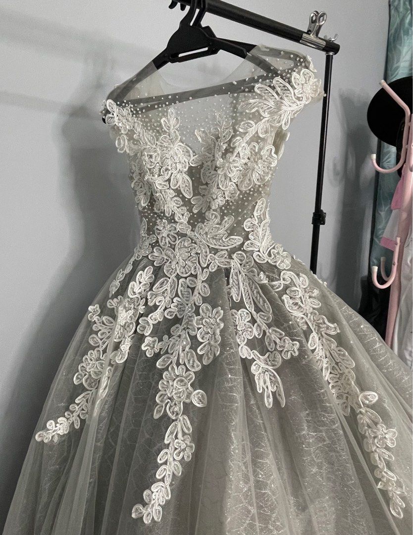 Evening Gowns Grey Color
