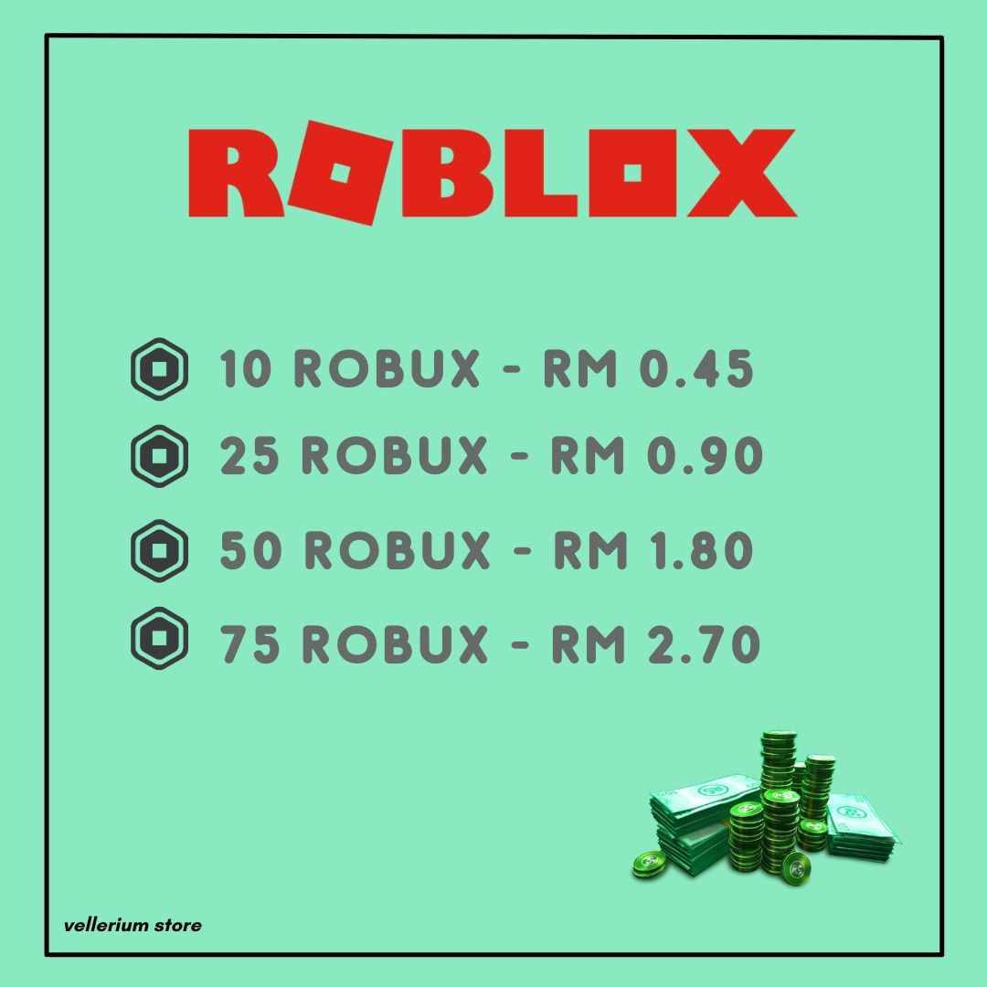 EZ CHEAP MURAH ROBUX MANTAP SANGAT BEST LEBIH MURAH DGN SHOPEE, Video  Gaming, Gaming Accessories, In-Game Products on Carousell