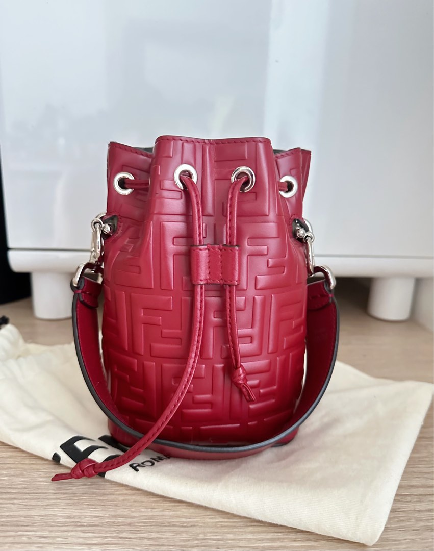 Red fendi hotsell bucket bag