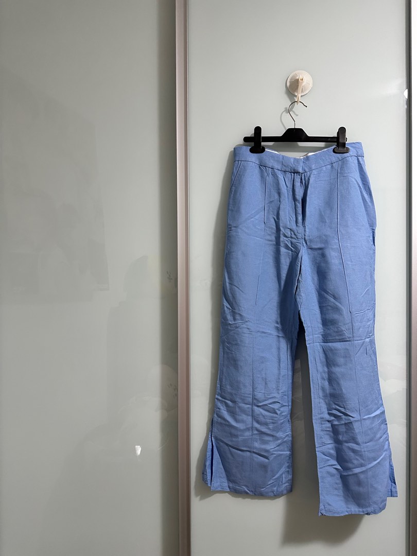 Flair blue light summer pants high waisted, Women's Fashion, Bottoms