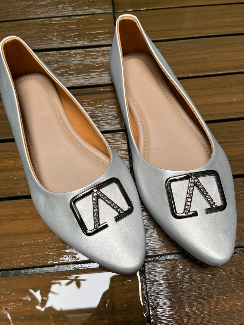 Flat Shoes Silver on Carousell