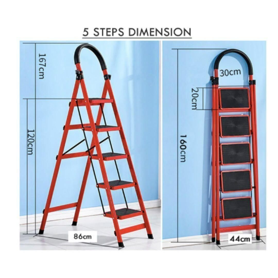 Foldable Red Ladder (Available in 3 | 4 | 5 | 6 Steps), Furniture ...