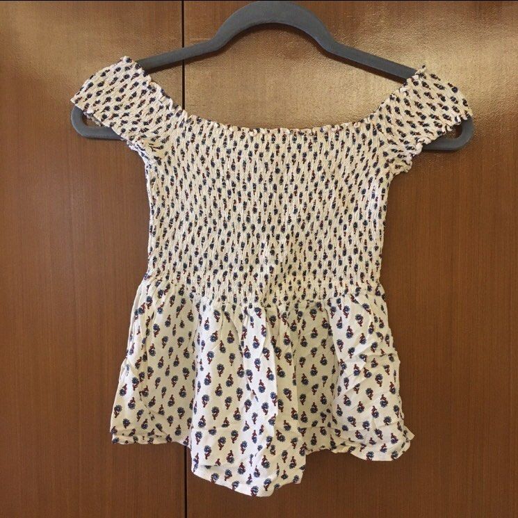 forever 21 smocked off the shoulder top