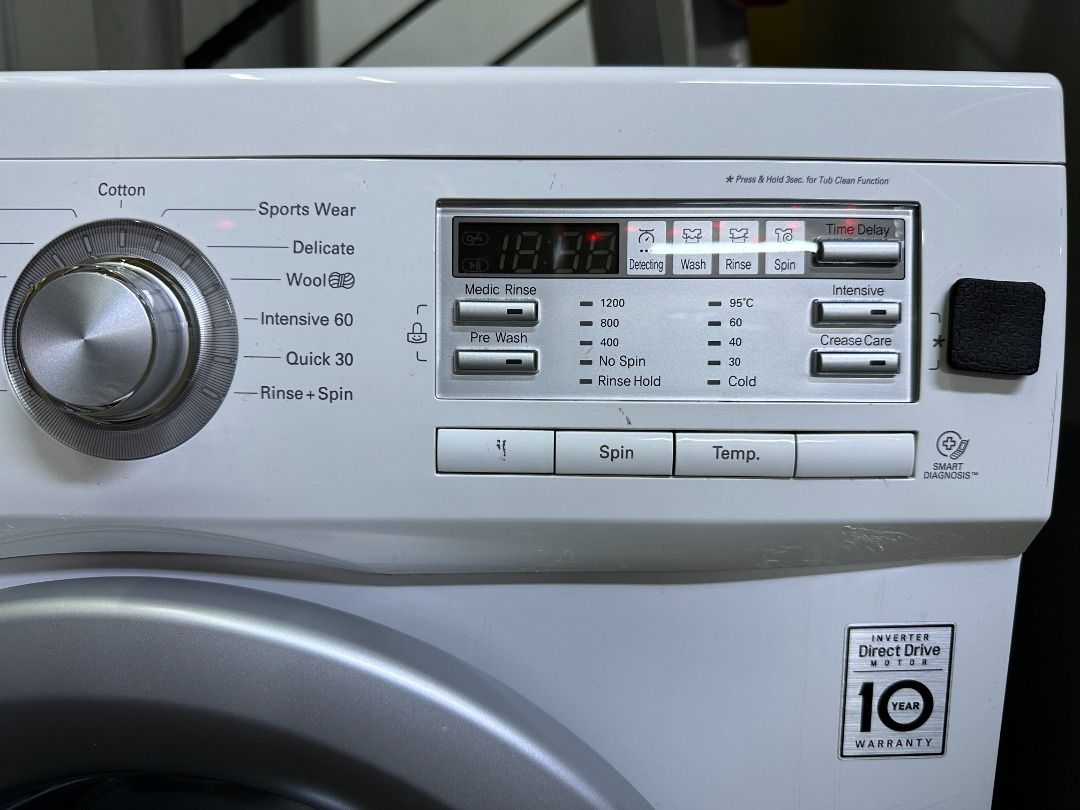 Free Delivery! LG 7.5kg Front Load Washer WD1275QDT (93762), TV & Home