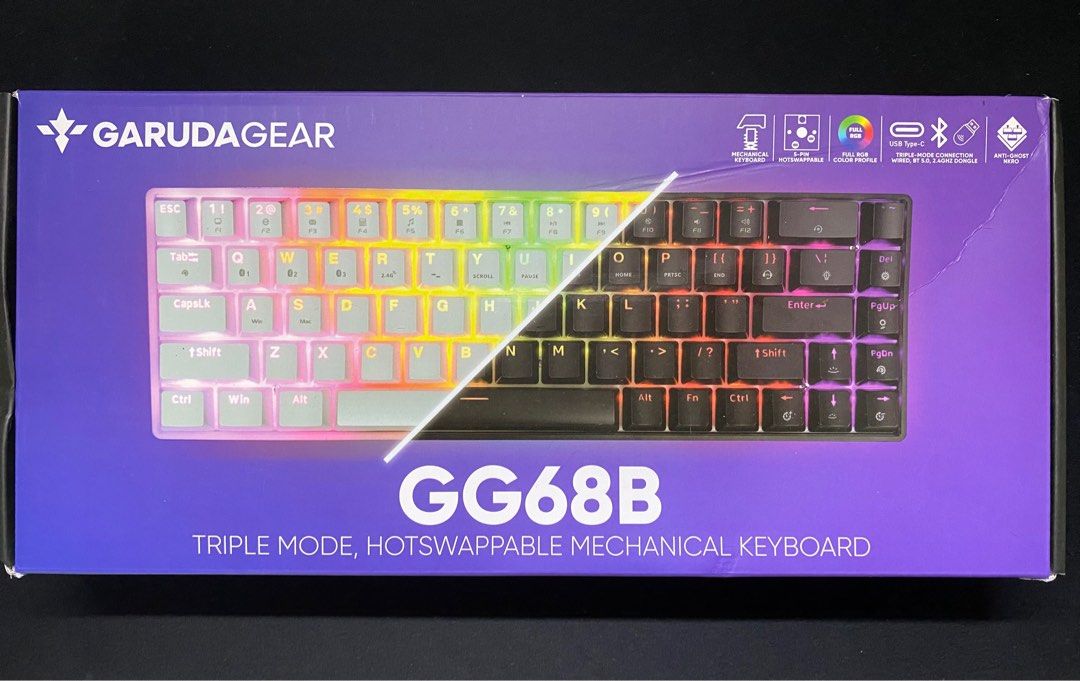 Garuda Gear GG68B 65 Mechanical Keyboard in Black, Computers & Tech